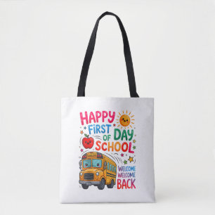 Tote Bag Bienvenue à l'école Jour de rentrée heureux Prof B