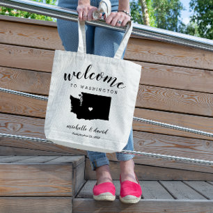 Tote Bag Bienvenue à Washington   Mariage de silhouette d'é