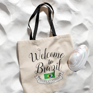 Tote Bag Bienvenue au Brésil   Mariage de destination perso