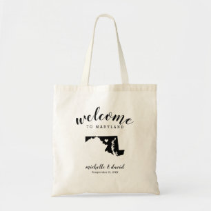 Tote Bag Bienvenue au Maryland   Mariage de silhouette d'ét