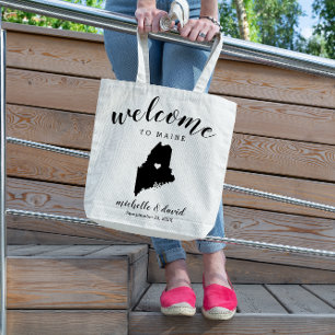 Tote Bag Bienvenue dans le Maine Mariage de silhouette d'