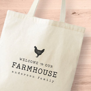 Tote Bag Bienvenue dans notre ferme Pays Poulet rustique