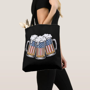 Tote Bag Bières 4 juillet Drapeau américain US Vintage Rétr
