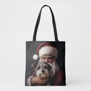 Tote Bag Biewer Terrier Avec Noël Festif Du Père Noël