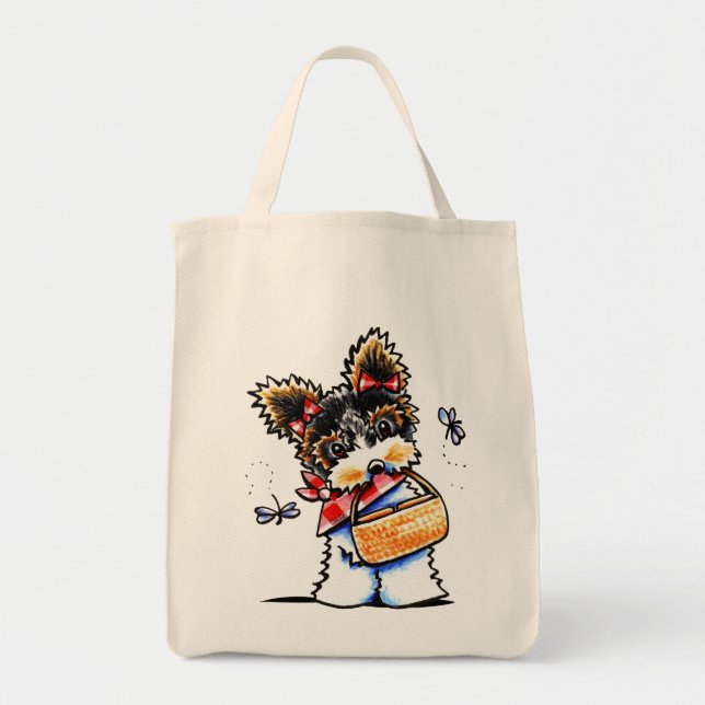 Tote Bag Biewer Yorkie Heure de pique-nique (Devant)