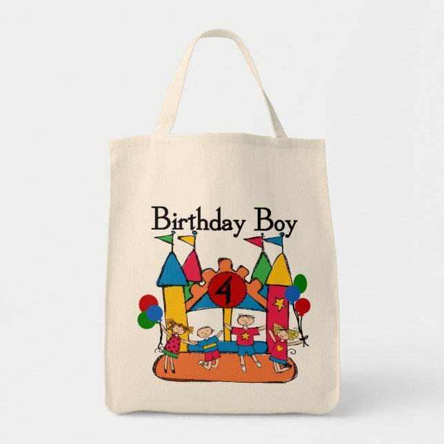 Tote Bag Big Bounce Boy 4th Birthday Tshirts et cadeaux (Devant)