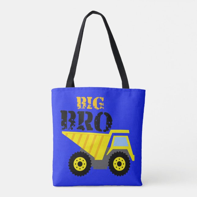 Tote Bag Big Bro Construction Camion à vidange jaune (Dos)