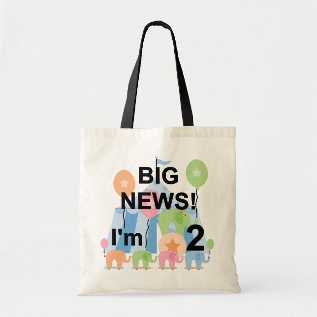 Tote Bag Big News Circus 2nd Birthday T-shirts et cadeaux (Devant)