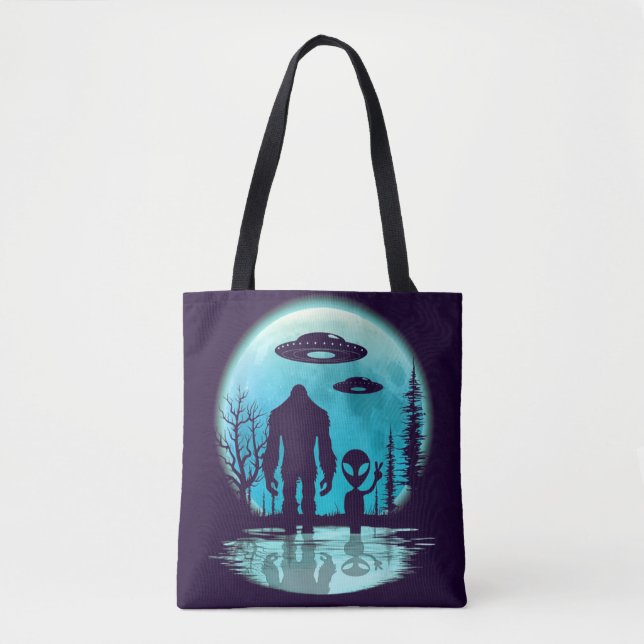 Tote Bag Bigfoot Alien OVNI Divulgation Conspiration Don (Devant)