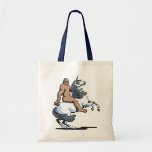 Tote Bag Bigfoot montant une licorne