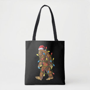 Tote Bag Bigfoot Père Noël Christmas Tree Lights Xmas Boys