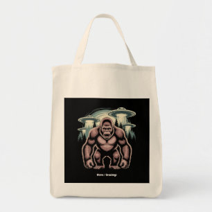 Tote Bag Bigfoot Sasquatch Alien UFO Drôle Graphisme