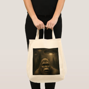 Tote Bag Bigfoot Sasquatch Alien UFO Funny