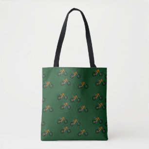 Tote Bag Bikes on green