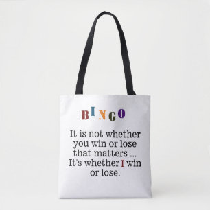 Tote Bag Bingo Coloré Dit Amusant, Gagnez Perdu