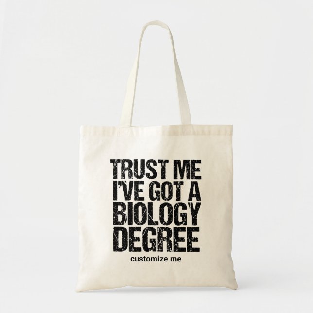 Tote Bag Biologie amusante Grand Diplôme sur mesure (Devant)