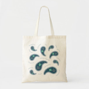 Tote Bag Biologie des protozoaires Paramecia Paisley Scienc