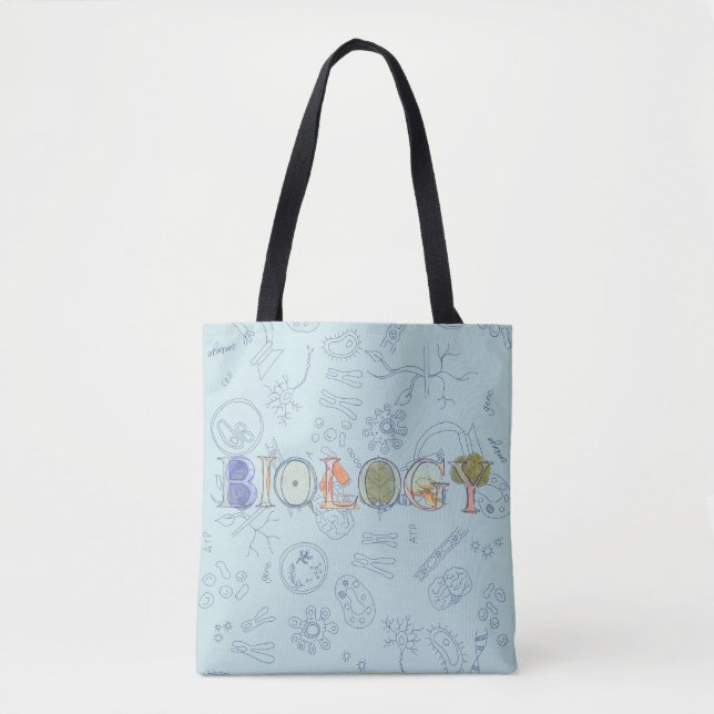 Tote Bag Biologie diagramme typographie motif conception  (Devant)