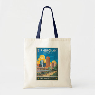 Tote Bag Birmingham Alabama Voyage Art Vintage