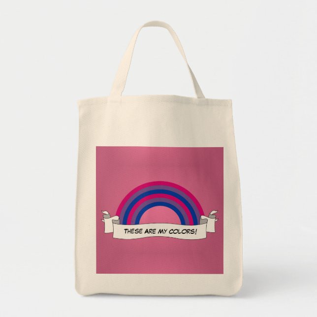 Tote Bag Bisexualité arc-en-ciel (Devant)