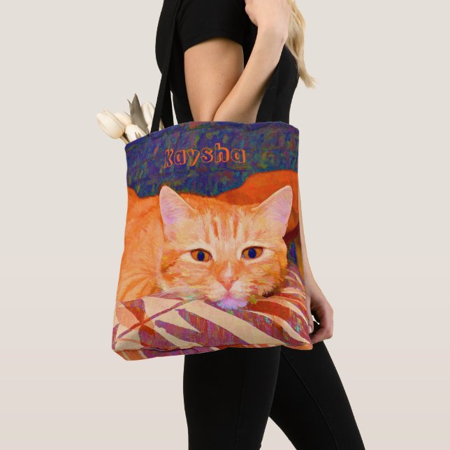 Tote Bag Bizarre Belle Chat de Tabby (De près)