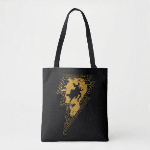 Tote Bag Black Adam Distressed Lightning Bolt Graphic