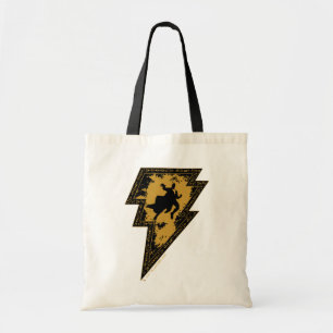Tote Bag Black Adam Distressed Lightning Bolt Graphic