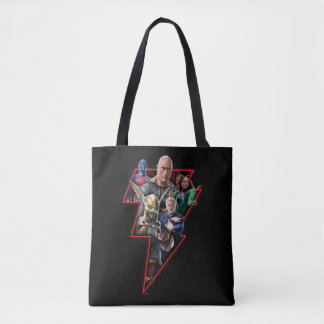 Tote Bag Black Adam Group Lightning Graphic