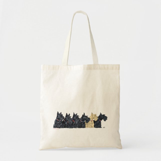 Tote Bag Black and Wheaten Scottish Terriers (Devant)