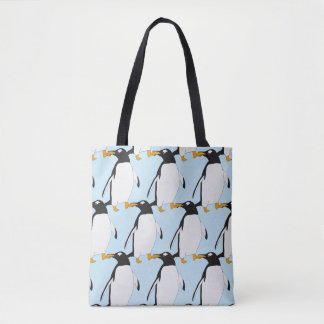 Tote Bag Black and white Penguin Winter