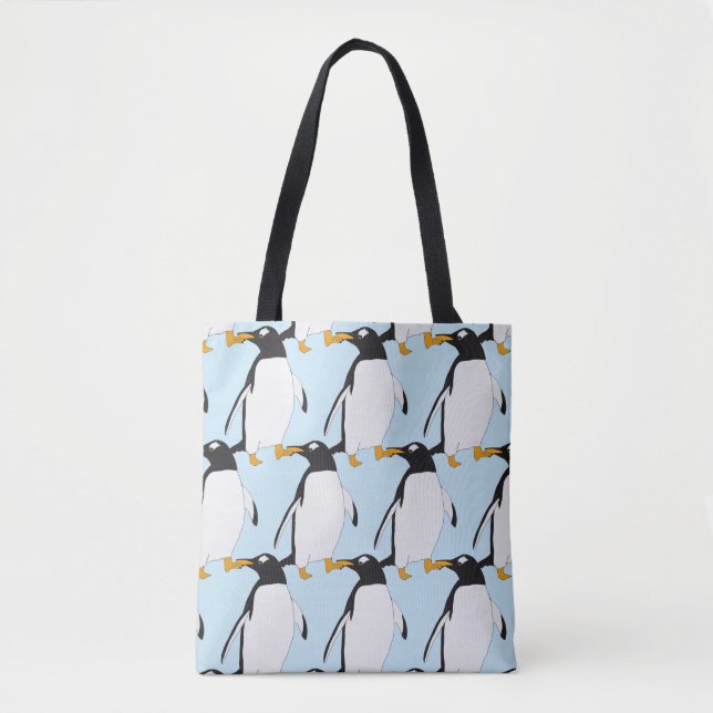 Tote Bag Black and white Penguin Winter (Devant)