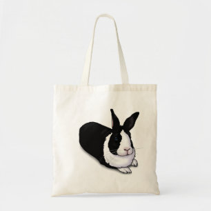 Tote Bag Black and White Rabbit