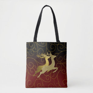 Tote Bag Black Any Color Ombre Reindeer Gold Fourre-tout