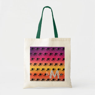 Tote Bag Black Cats Ombre Rainbow Name Library Livres