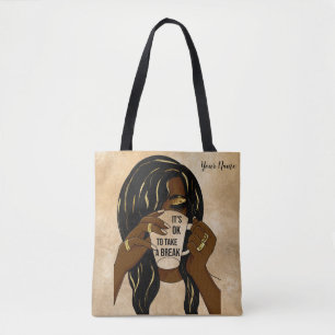 Tote Bag Black Girl Afro Américaine Femme InspirationnelleC