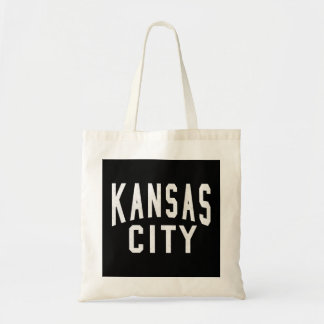 Tote Bag Black KC Kansas City Black et White Retro Basic Vi