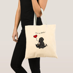 Tote Bag Black Lab Lèche Crème Glacée Cœur Rouge