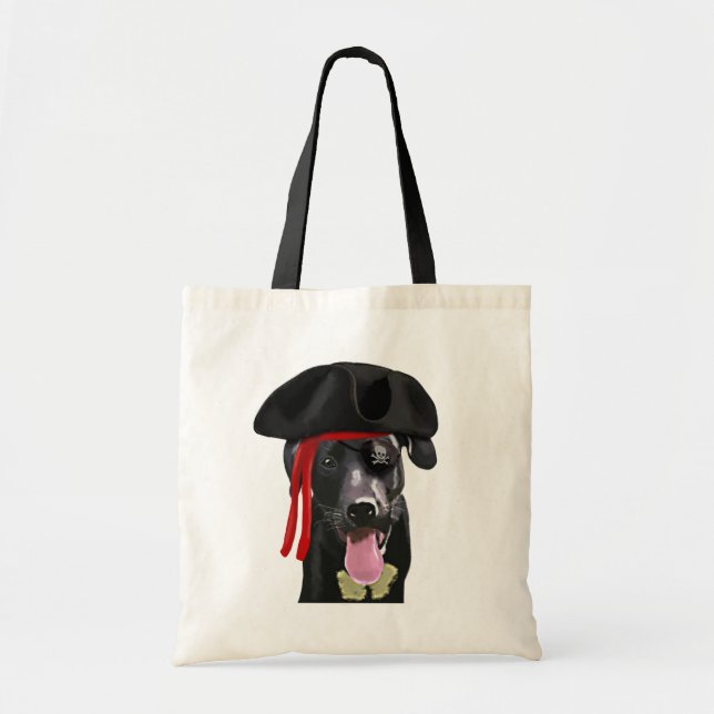 Tote Bag Black Labrador Pirate (Devant)