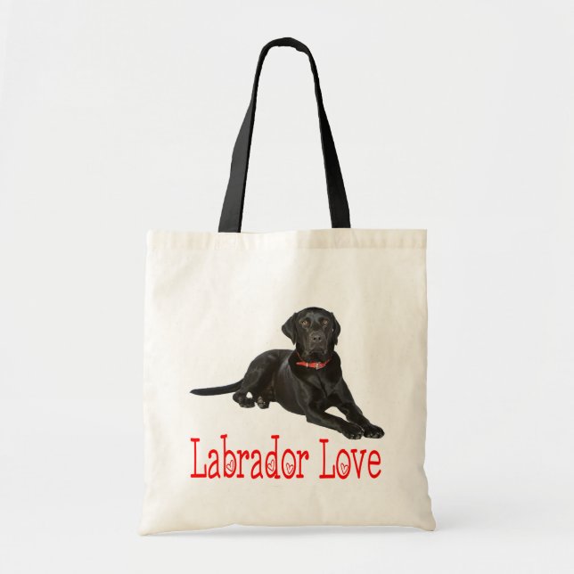 Tote Bag Black Labrador Retriever Puppy Dog Log (Devant)