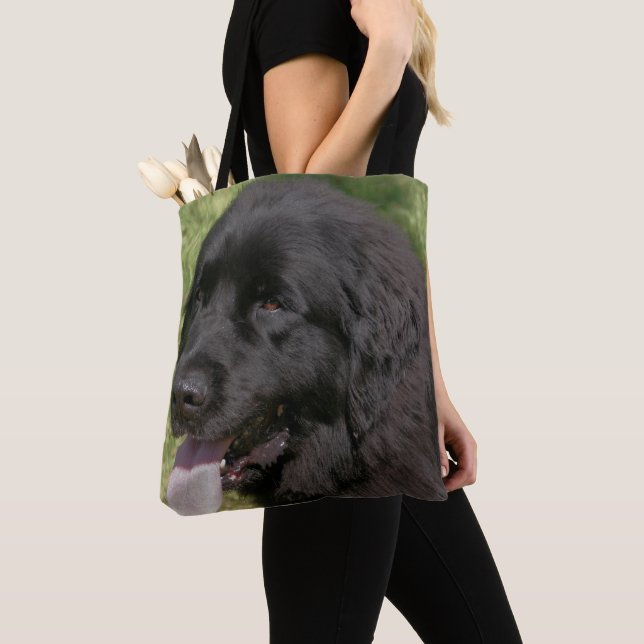 Tote Bag Black Newfoundland Chien Animal (De près)