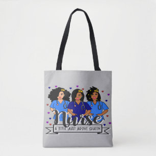 Tote Bag Black Nurse Afro Care 