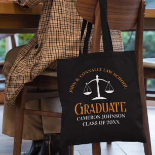 Tote Bag Black Orange Law School Graduated Personnalisé