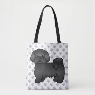 Tote Bag Black Shih Tzu Cute Cartoon Chien & Patrouilles