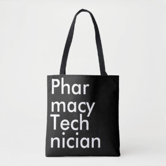 Tote Bag Black Square Pharmacy Technician elegant