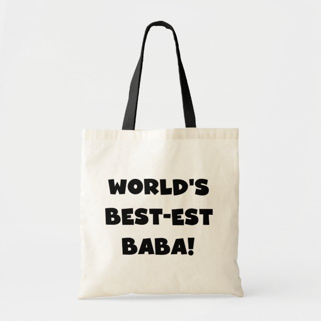 Tote Bag Black Text Meilleurs T-shirts et cadeaux Baba (Devant)