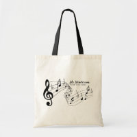 Black & White Custom Text Music Enseignant/Étudian