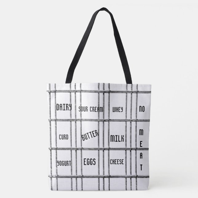 Tote Bag Black & White Dairy No Meat  (Front)