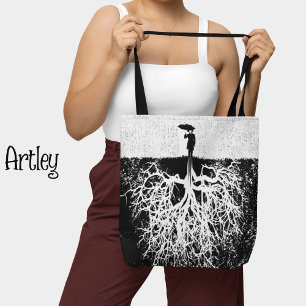 Tote Bag Black White Feminist Art Fem