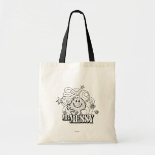 Tote Bag Black & White Mr Messy   Étoiles et tourbillons