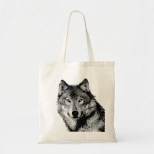 Tote Bag Black & White Wolf